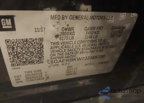 2018 Buick Enclave Essence from USA, damaged, VIN 5GAERBKW7JJ165730